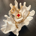 Nautical Alphabet Flag Charm Necklace - Letter F