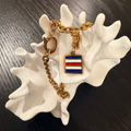 Nautical Alphabet Flag Charm Necklace - Letter C