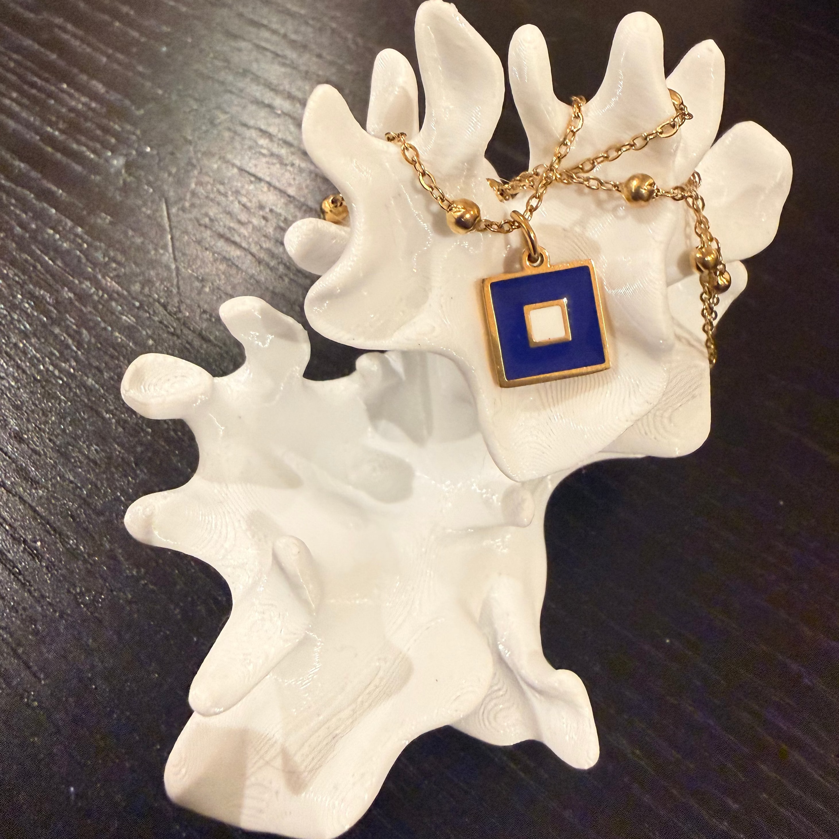 Nautical Alphabet Flag Charm Necklace - Letter P
